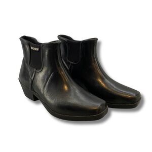 Bogs Women's Valerie Rubber Rain Boots Ankle Black Waterproof Spring Size 6 EUC